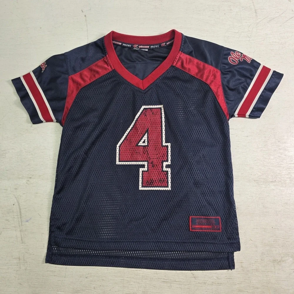 Colosseum Athletics NCAA Ole Miss Rebels‎ Football Jersey Kids Boys Sz S (4/5)